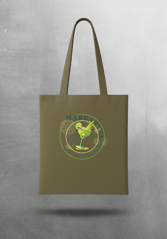 Kokteyl temalı unisex tote bag, çanta – Margarita Kokteyl, minimal, klasik kokteyl, siyah, bej, ham,krem, antrasit, gri, anchor, indigo, yeşil, haki, lila, mor, eflatun, kanvas, gabardin