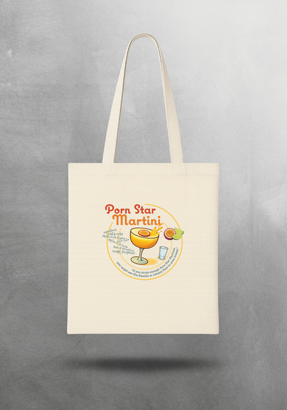 Kokteyl temalı unisex tote bag, çanta – Porn Star Martini Kokteyl, minimal, klasik kokteyl, siyah, bej, ham,krem, antrasit, gri, anchor, indigo, yeşil, haki, lila, mor, eflatun, kanvas, gabardin
