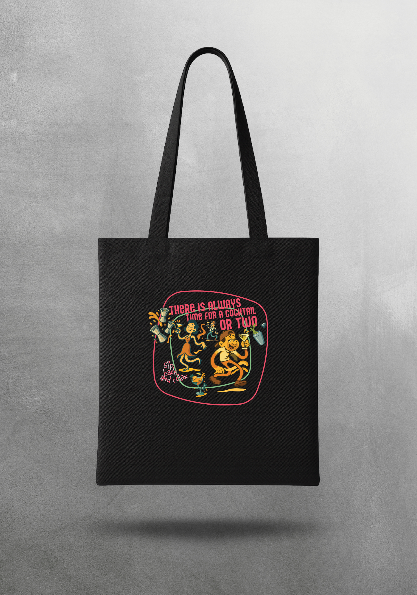 Kokteyl temalı unisex tote bag, çanta – More Cocktails Kokteyl, minimal, klasik kokteyl, siyah, bej, ham,krem, antrasit, gri, anchor, indigo, yeşil, haki, lila, mor, eflatun, kanvas, gabardin