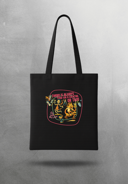 Kokteyl temalı unisex tote bag, çanta – More Cocktails Kokteyl, minimal, klasik kokteyl, siyah, bej, ham,krem, antrasit, gri, anchor, indigo, yeşil, haki, lila, mor, eflatun, kanvas, gabardin