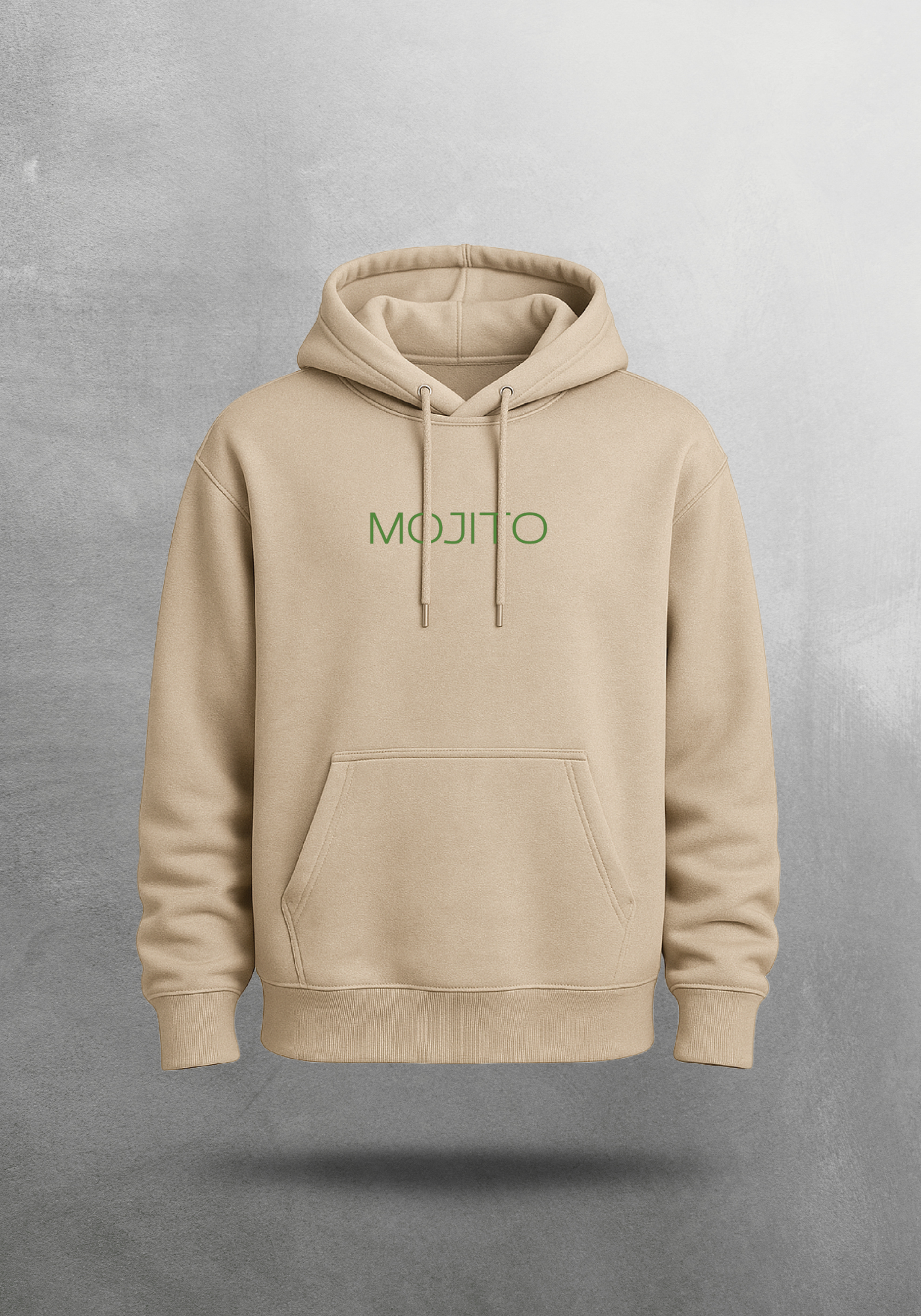 Kokteyl temalı unisex oversize hoodie – Mojito Kokteyl, minimal, klasik kokteyl, bej, siyah, relax, minimal