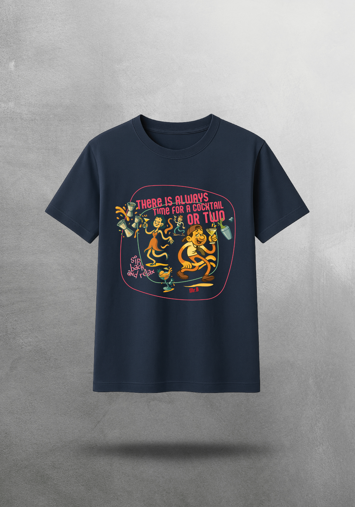 Kokteyl temalı unisex oversize tişört – Cocktail, Kokteyl, minimal, klasik kokteyl, siyah, bej, krem, hardali sarı, indigo, lacivert, gri, açık gri, relax