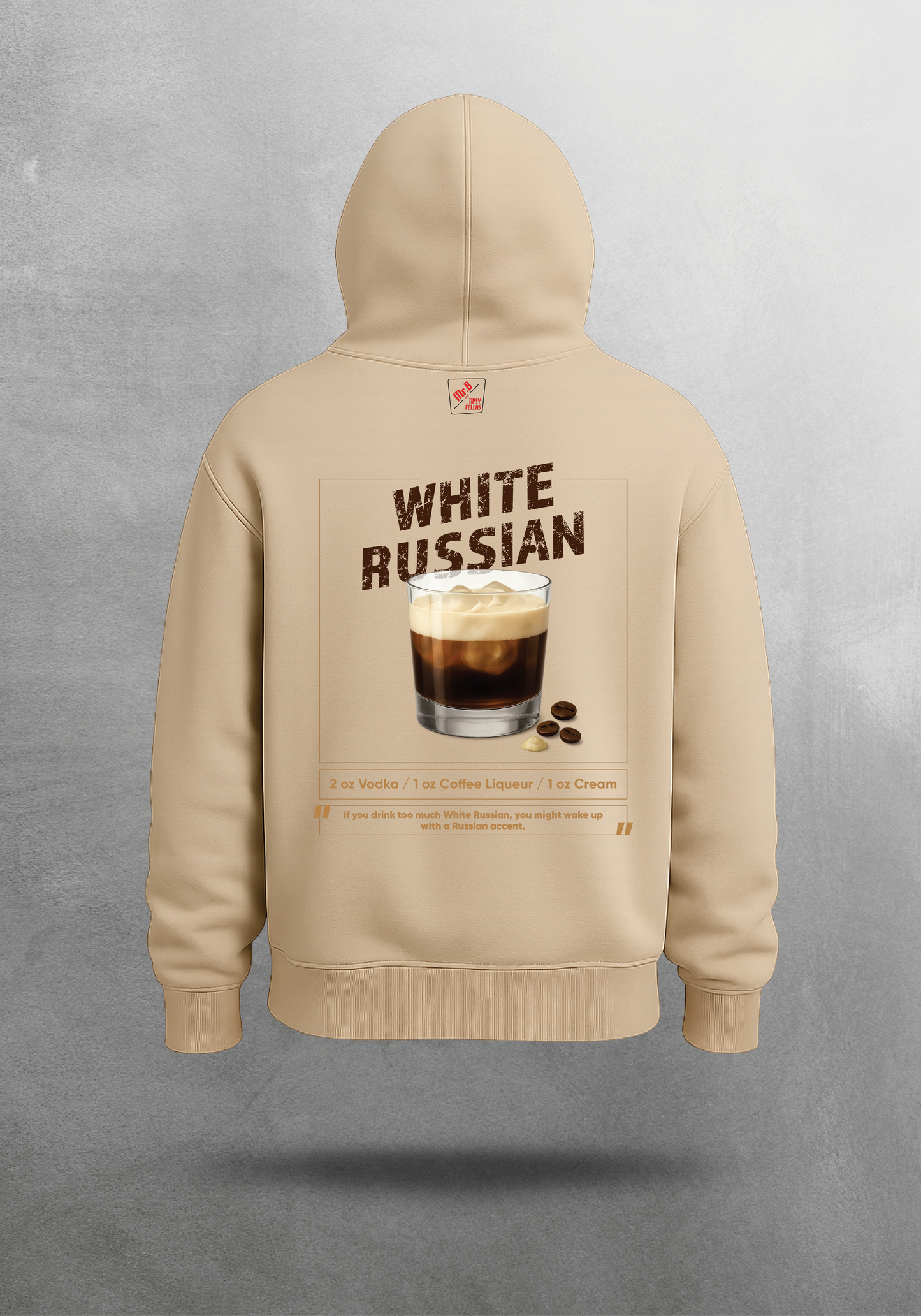 Mr.B White Russian Hoodie · Bej · hoodie arka yüz
