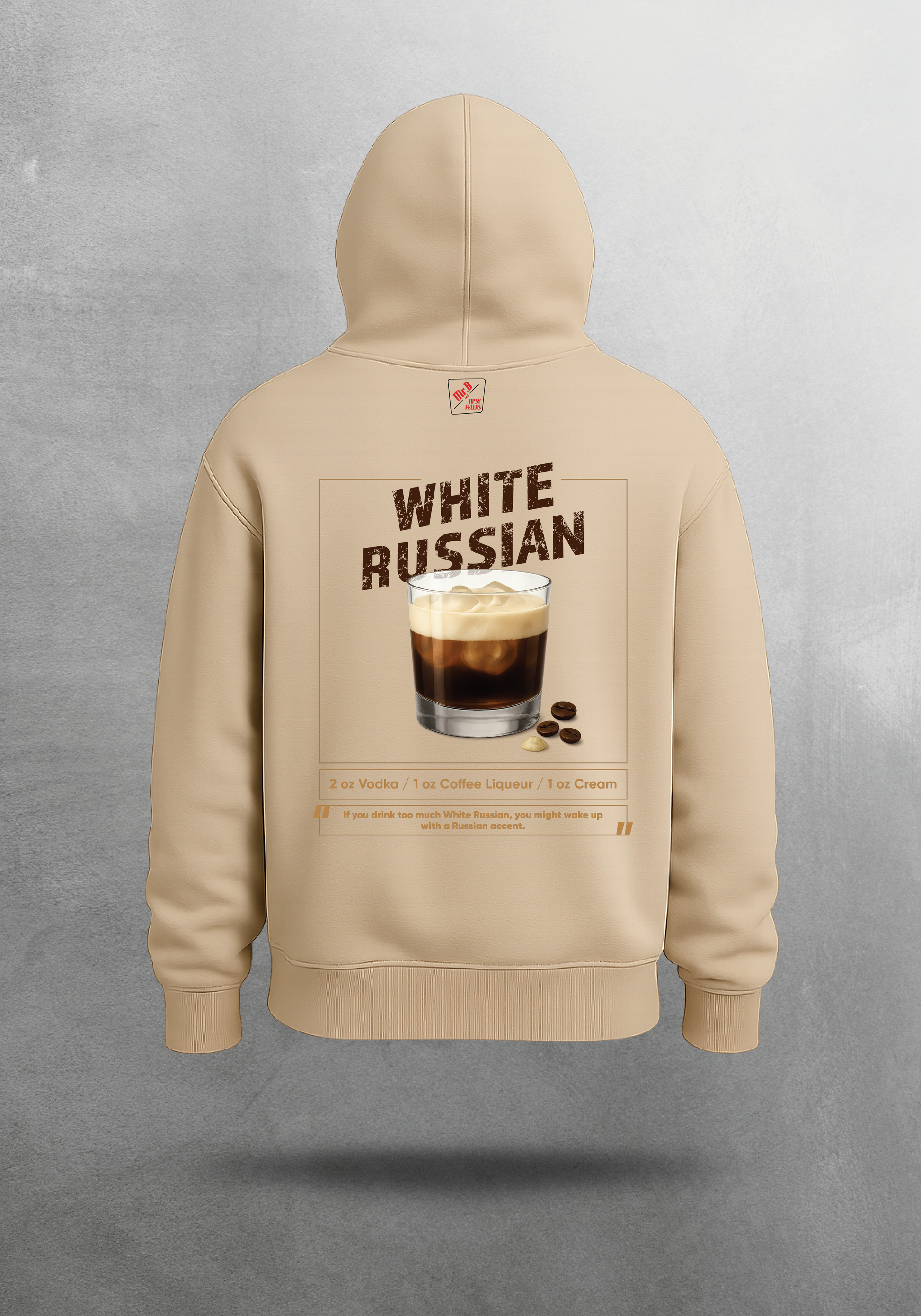 Mr.B White Russian Hoodie · Bej · hoodie arka yüz