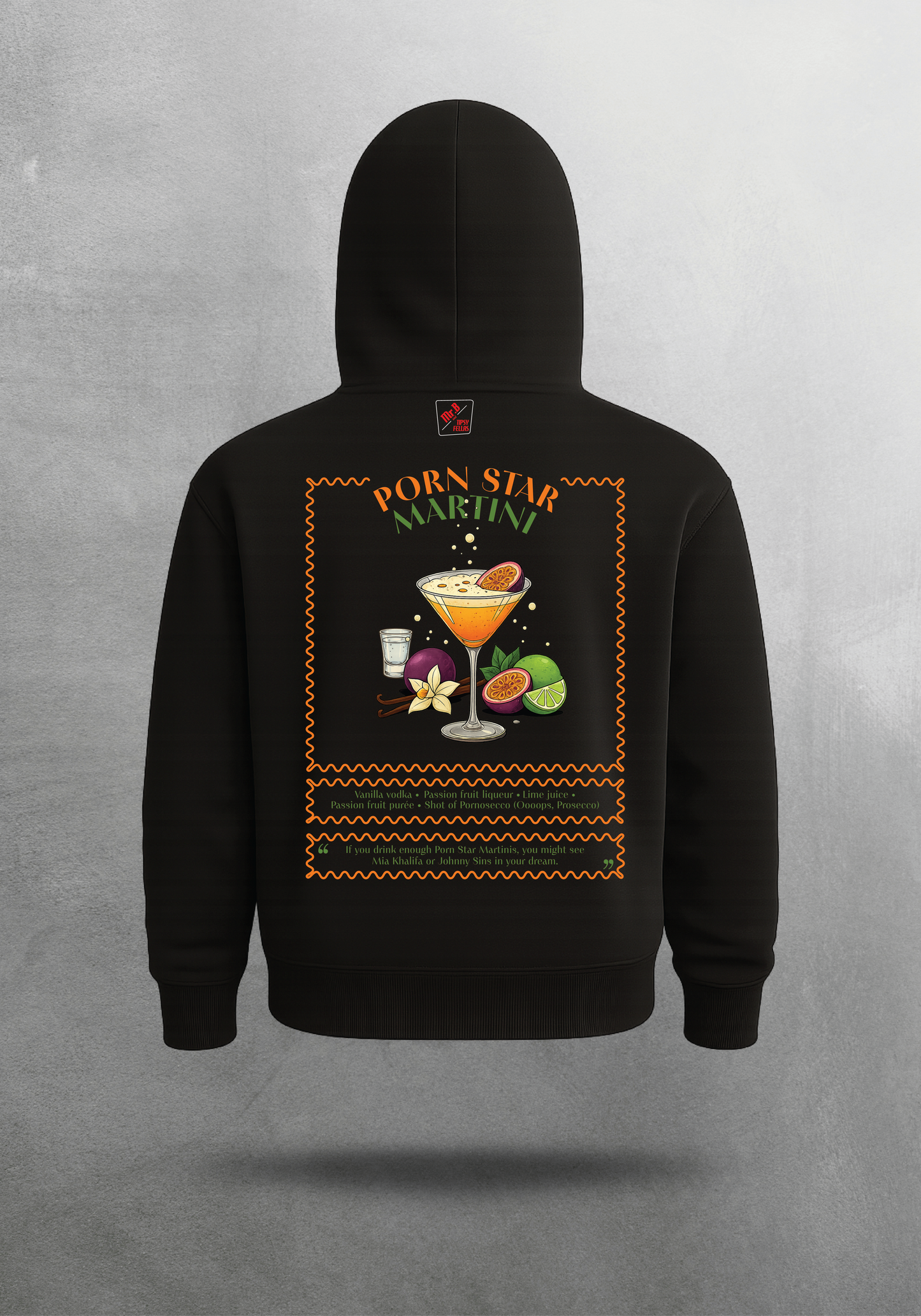 Mr.B Pornstar Martini Hoodie · Siyah · hoodie arka yüz