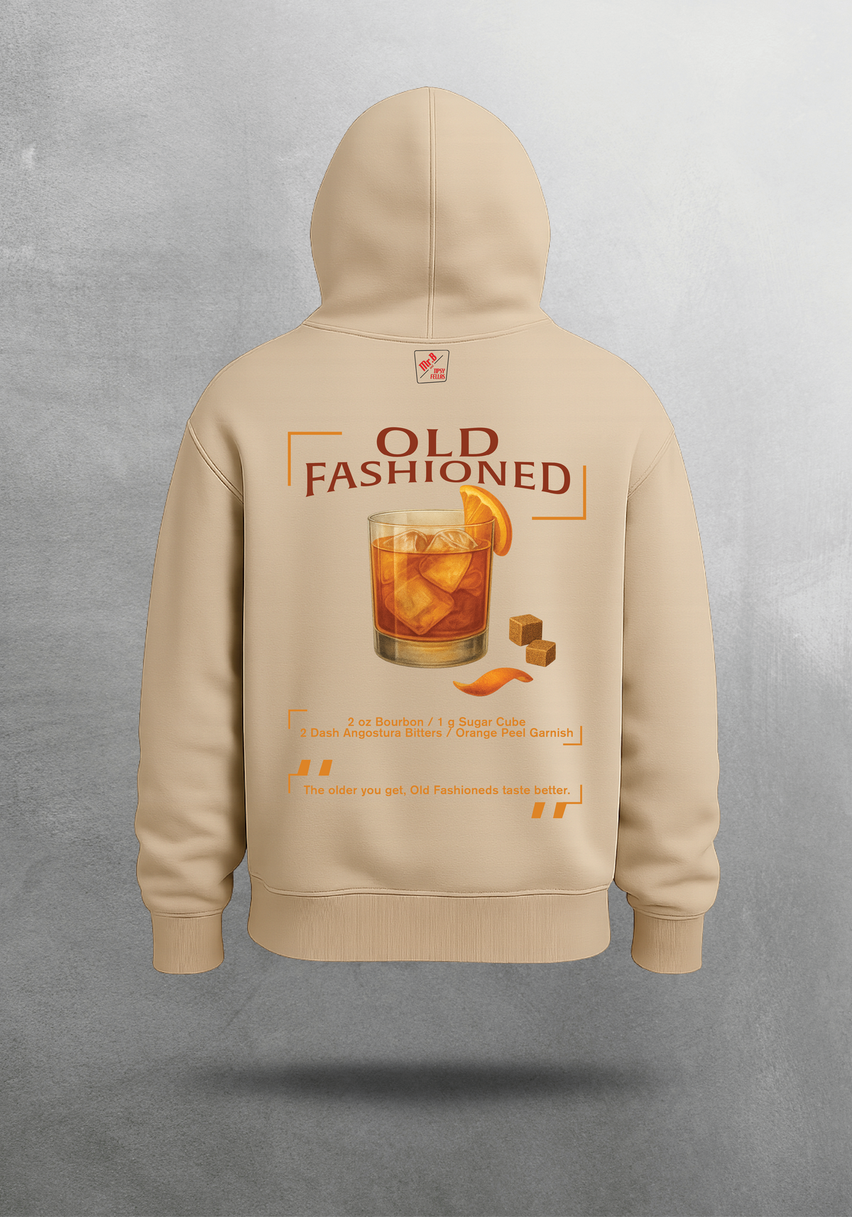 Mr.B Old Fashioned Hoodie · Bej · hoodie arka yüz