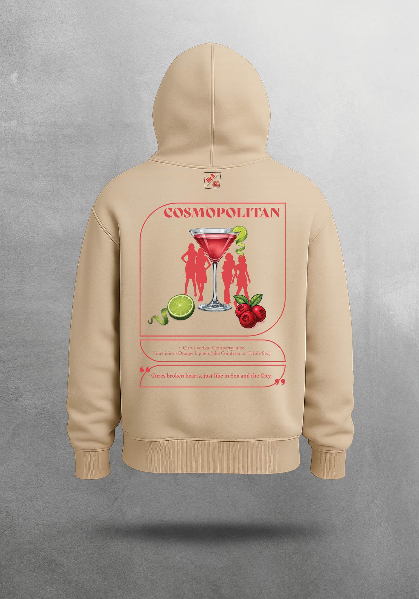 Mr.B Cosmopolitan Hoodie · Bej · hoodie arka yüz