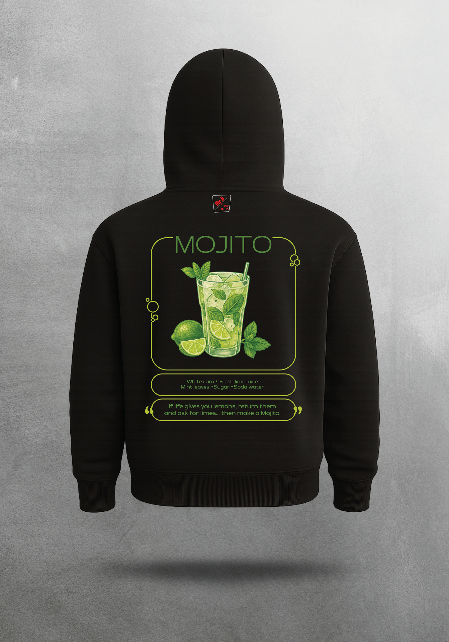 Mr.B Mojito Hoodie · Siyah · hoodie arka yüz