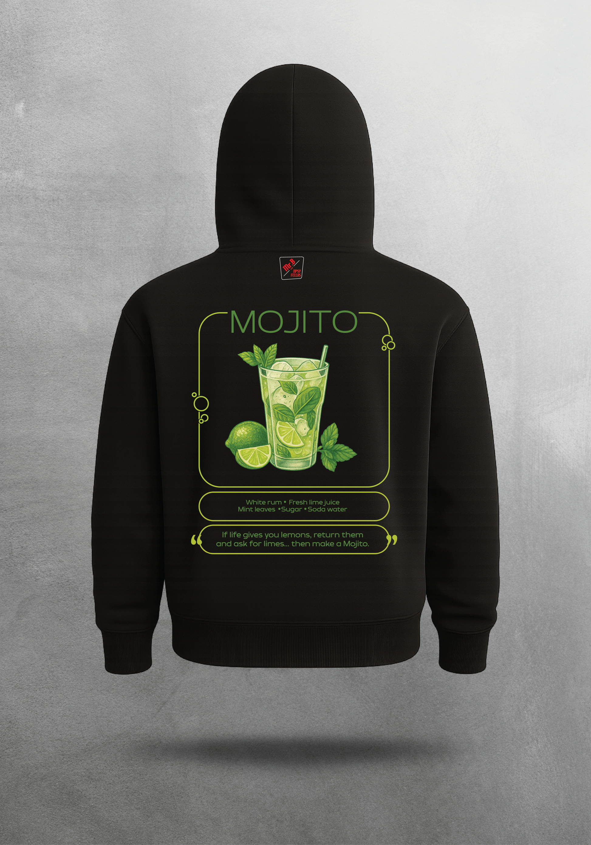 Mr.B Mojito Hoodie · Siyah · hoodie arka yüz