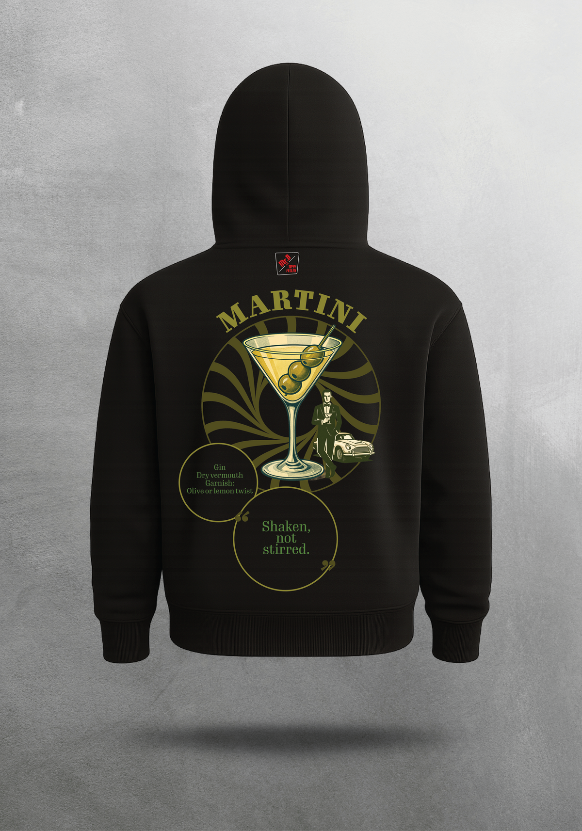 Mr.B Martini Hoodie · Siyah · hoodie arka yüz
