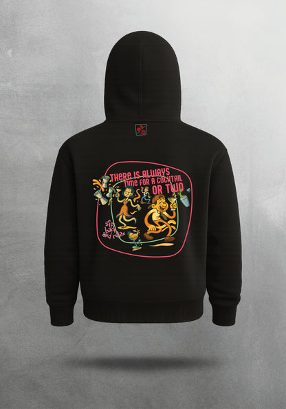 Mr.B House Hoodie · Siyah · hoodie arka yüz — “There is always time for a cocktail or two”