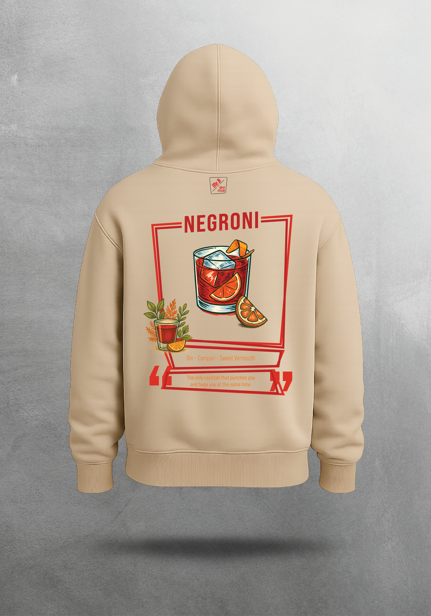 Mr.B Negroni Hoodie · Bej · hoodie arka yüz