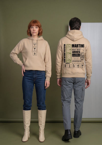 Mr.B Koç Burcu Hoodie · MODIAC · Martini · Bej · model çekimi 2