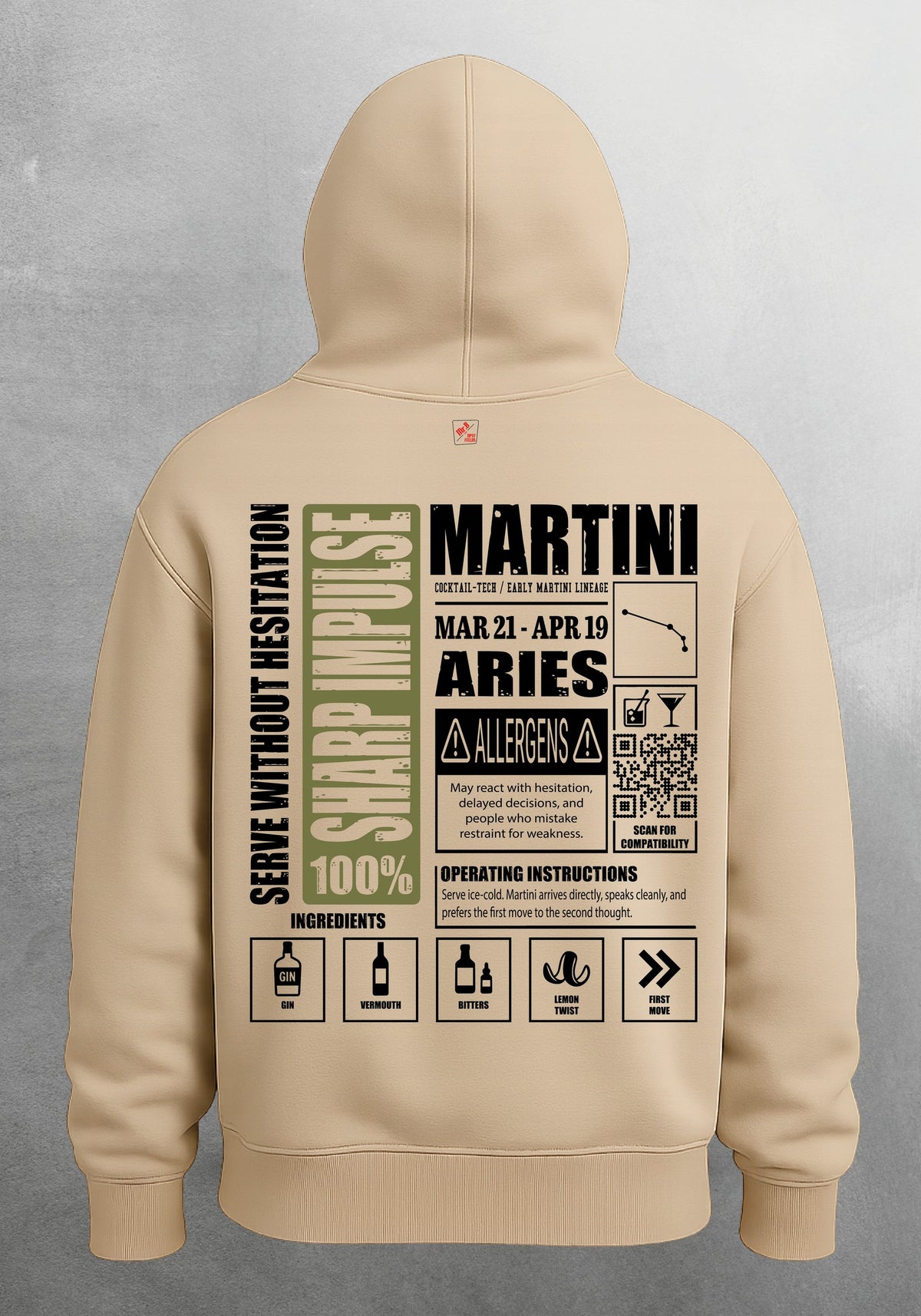 Mr.B Koç Burcu Hoodie · MODIAC · Martini · Bej · arka yüz