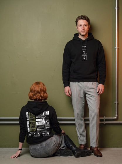 Mr.B Koç Burcu Hoodie · MODIAC · Martini · Siyah · model çekimi 3