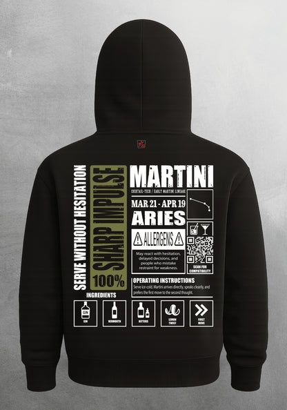 Mr.B Koç Burcu Hoodie · MODIAC · Martini · Siyah · arka yüz