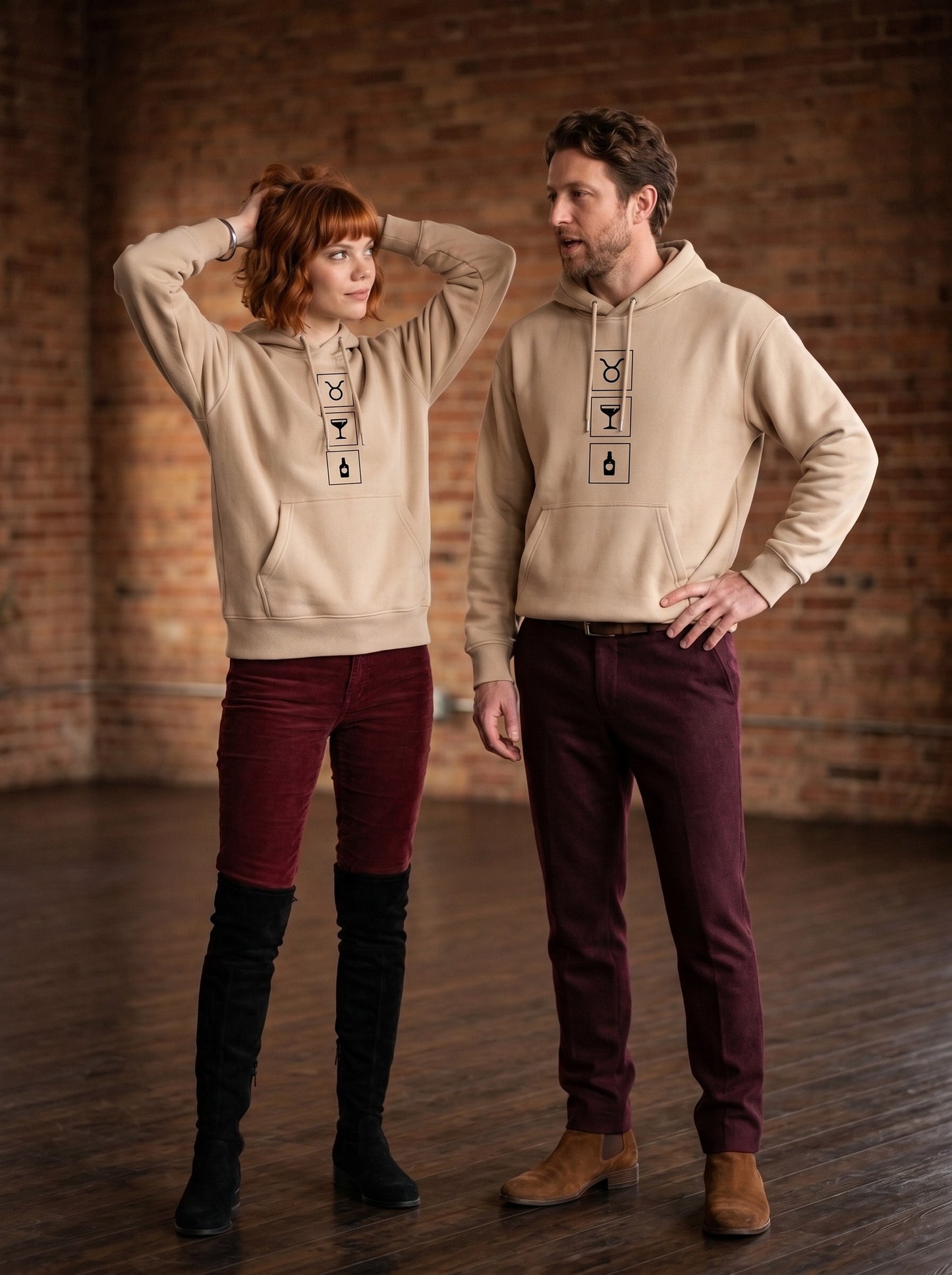 Mr.B Boğa Burcu Hoodie · MODIAC · Jack Rose · Bej · model çekimi 1