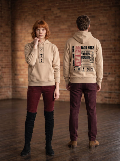Mr.B Boğa Burcu Hoodie · MODIAC · Jack Rose · Bej · model çekimi 2