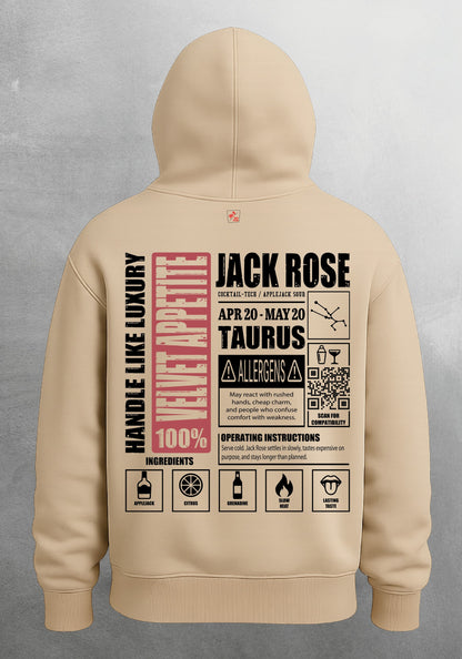 Mr.B Boğa Burcu Hoodie · MODIAC · Jack Rose · Bej · arka yüz