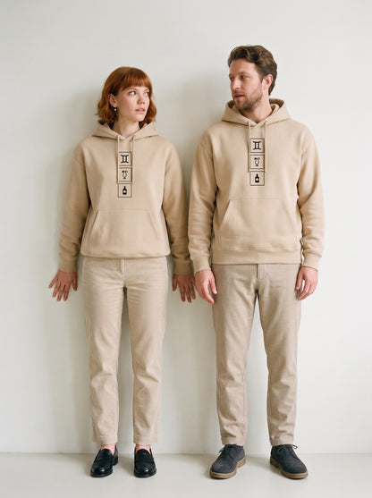 Mr.B İkizler Burcu Hoodie · MODIAC · Piña Colada · Bej · model çekimi 1