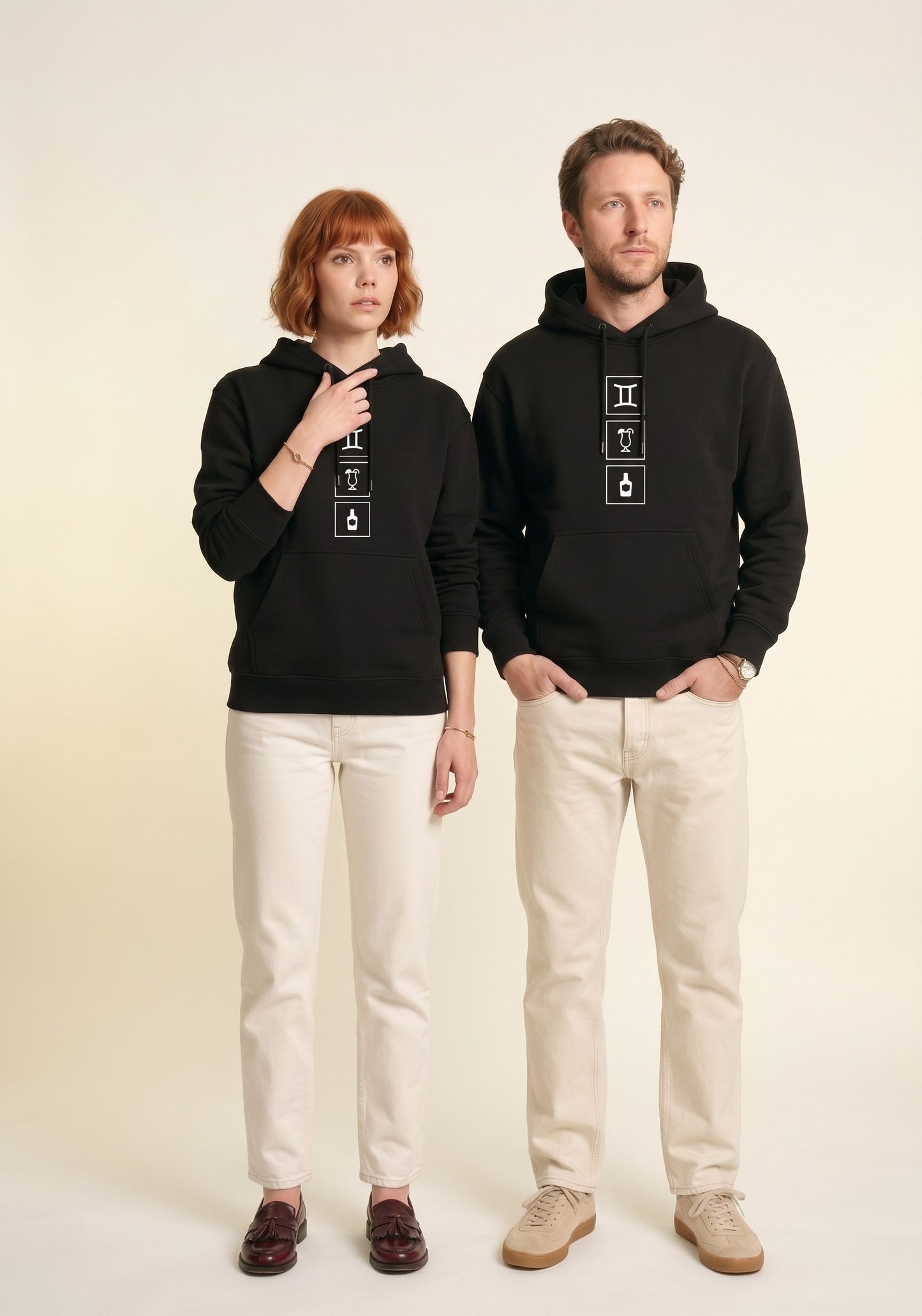 Mr.B İkizler Burcu Hoodie · MODIAC · Piña Colada · Siyah · model çekimi 1
