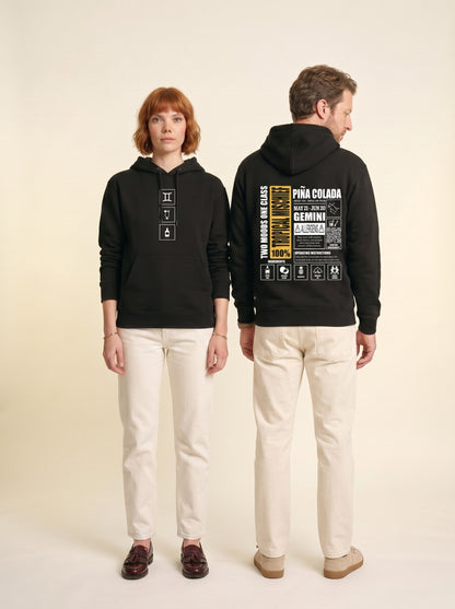 Mr.B İkizler Burcu Hoodie · MODIAC · Piña Colada · Siyah · model çekimi 2