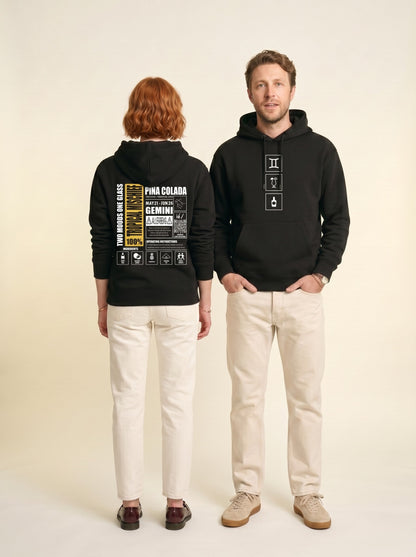 Mr.B İkizler Burcu Hoodie · MODIAC · Piña Colada · Siyah · model çekimi 3