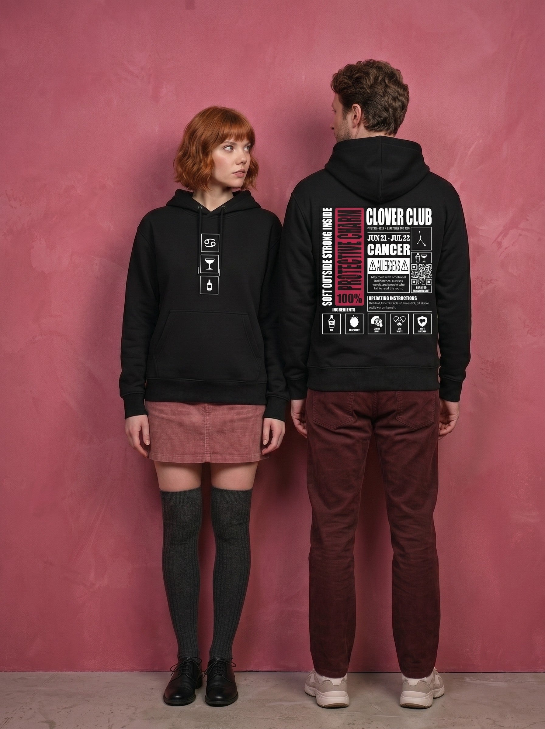 Mr.B Yengeç Burcu Hoodie · MODIAC · Clover Club · Siyah · model çekimi 2