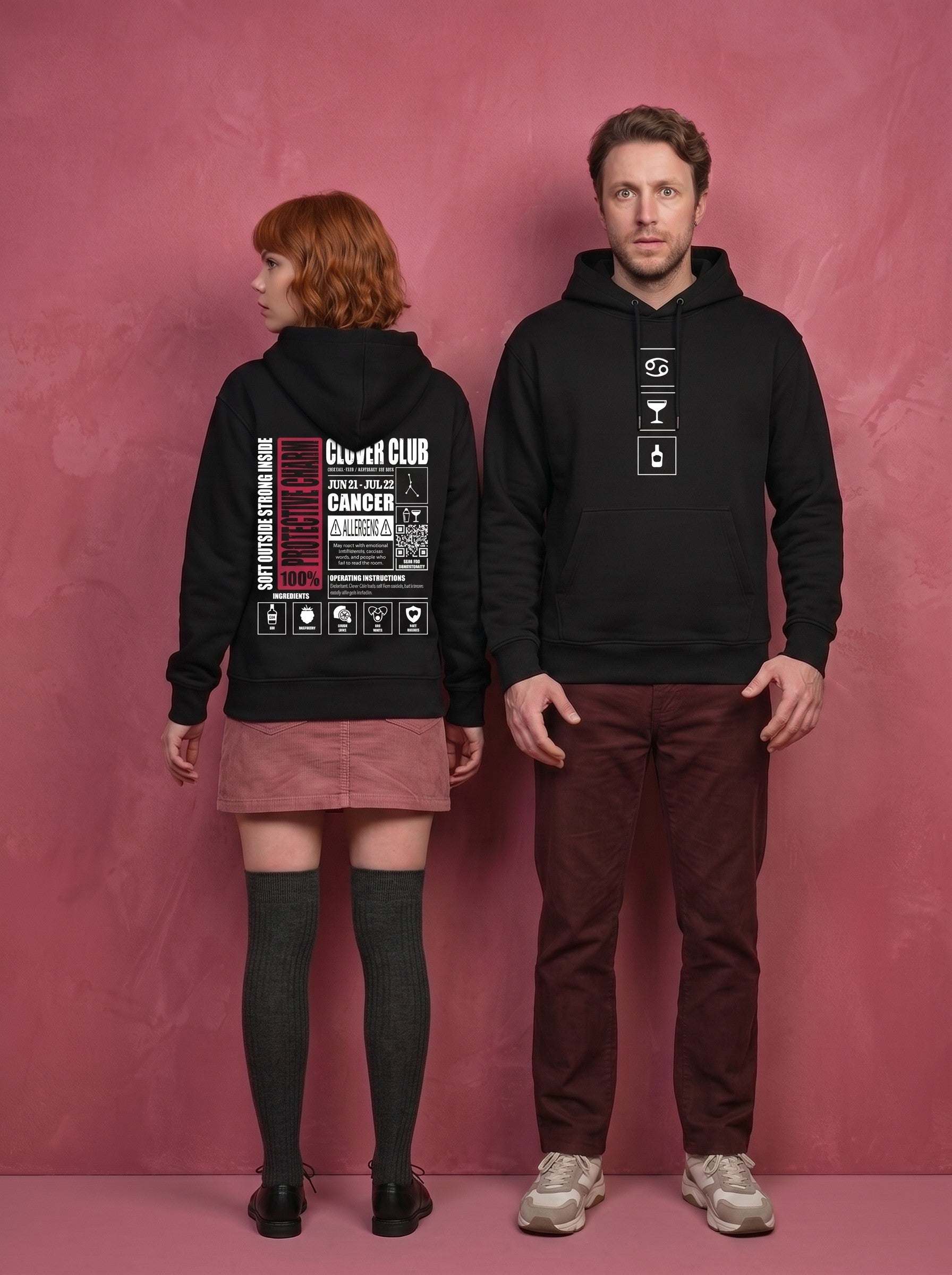 Mr.B Yengeç Burcu Hoodie · MODIAC · Clover Club · Siyah · model çekimi 3