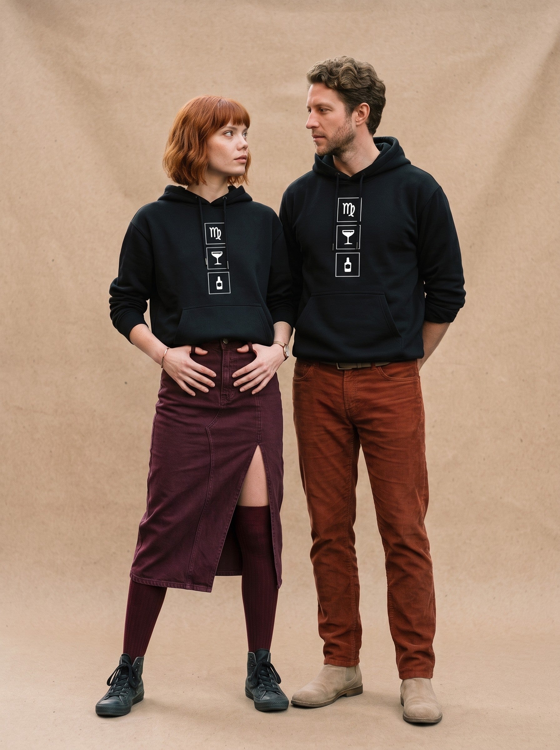 Mr.B Başak Burcu Hoodie · MODIAC · Manhattan · Siyah · model çekimi 1