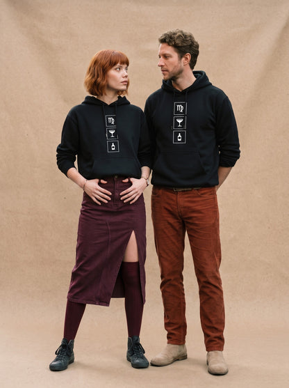 Mr.B Başak Burcu Hoodie · MODIAC · Manhattan · Siyah · model çekimi 1
