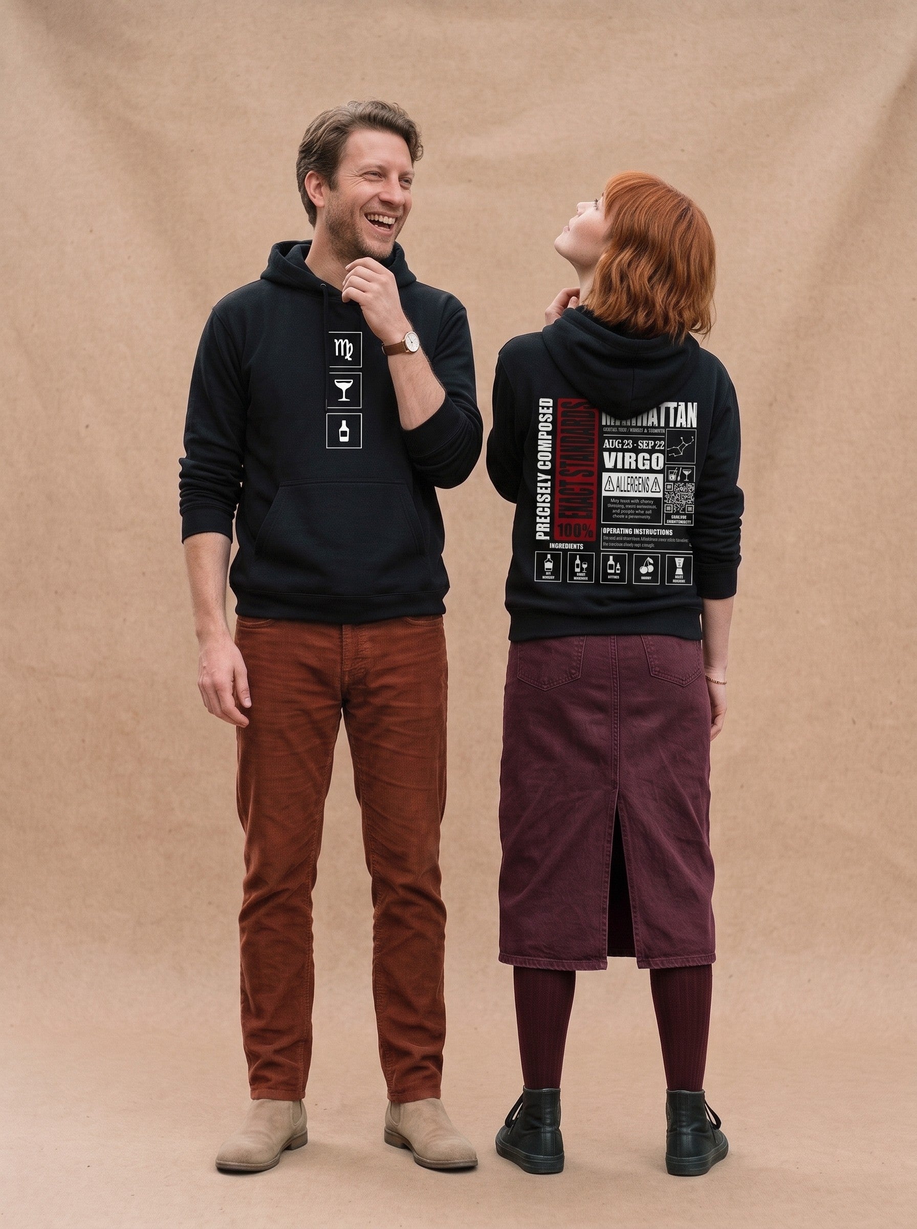 Mr.B Başak Burcu Hoodie · MODIAC · Manhattan · Siyah · model çekimi 3