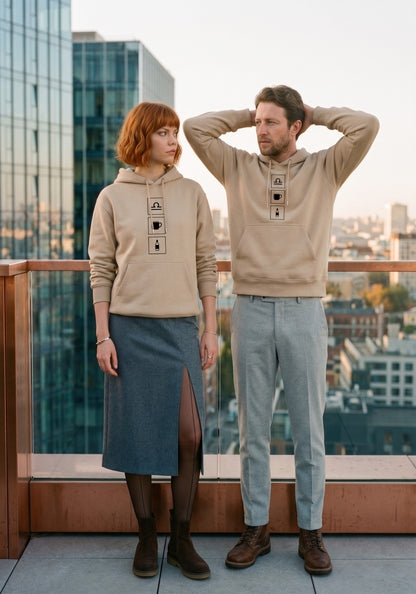 Mr.B Terazi Burcu Hoodie · MODIAC · Moscow Mule · Bej · model çekimi 1