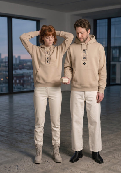 Mr.B Akrep Burcu Hoodie · MODIAC · White Russian · Bej · model çekimi 1