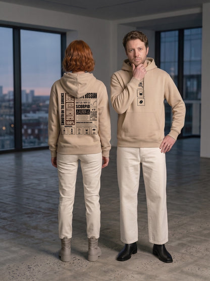 Mr.B Akrep Burcu Hoodie · MODIAC · White Russian · Bej · model çekimi 3