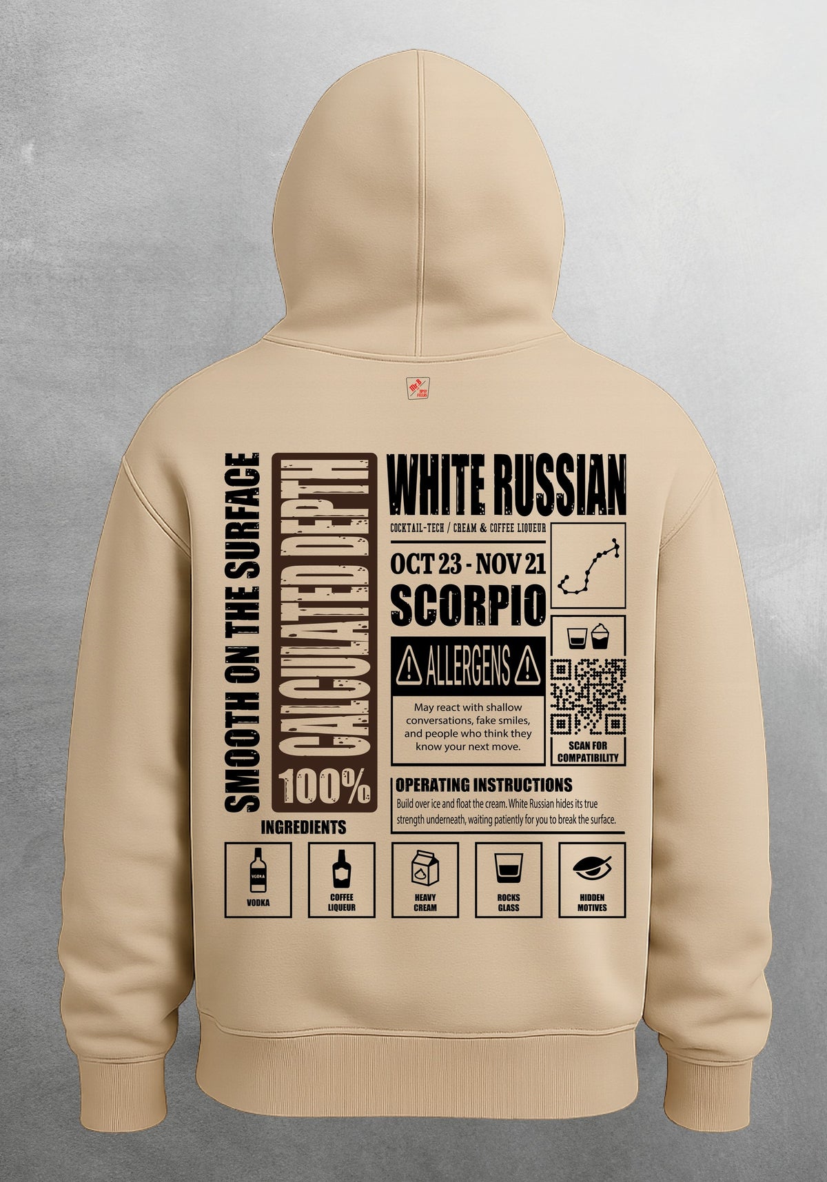 Mr.B Akrep Burcu Hoodie · MODIAC · White Russian · Bej · arka yüz