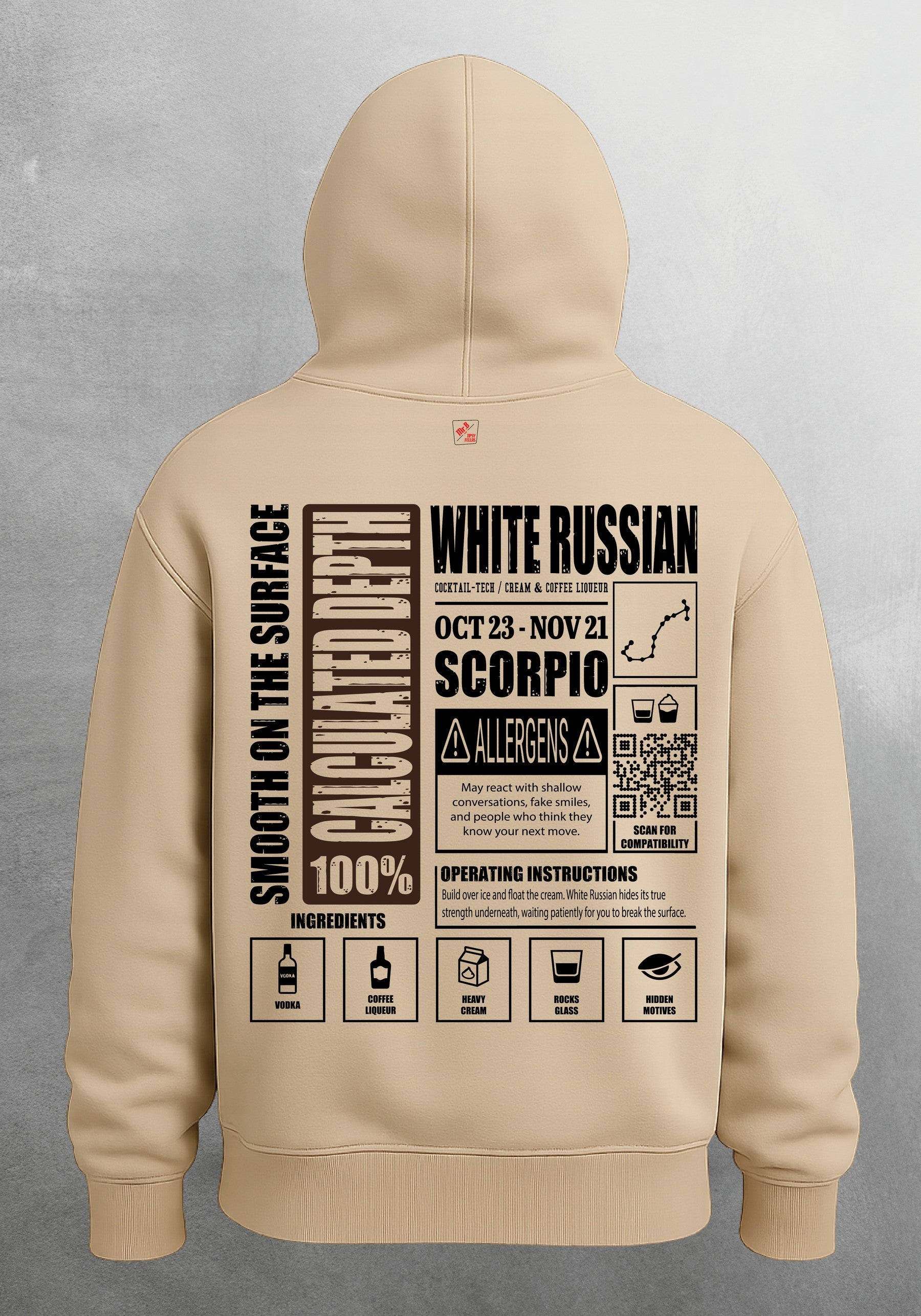 Mr.B Akrep Burcu Hoodie · MODIAC · White Russian · Bej · arka yüz