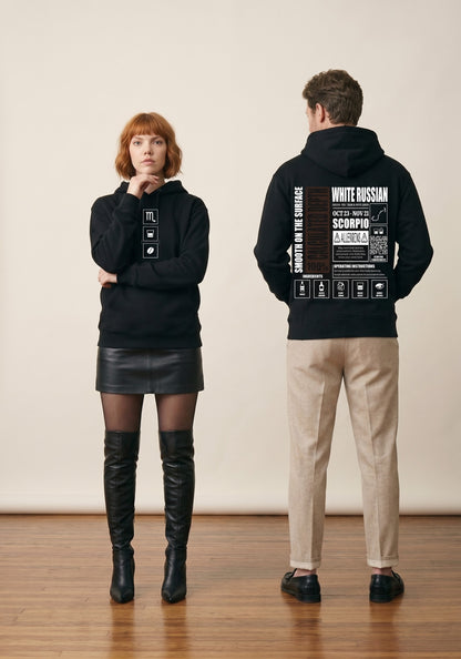 Mr.B Akrep Burcu Hoodie · MODIAC · White Russian · Siyah · model çekimi 2