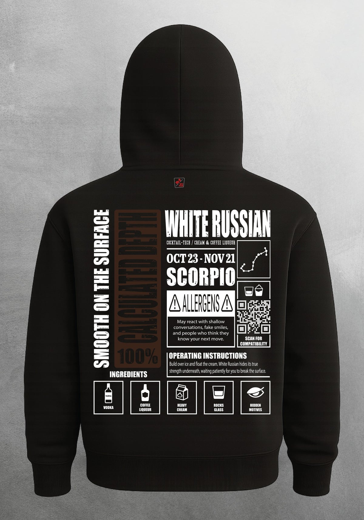 Mr.B Akrep Burcu Hoodie · MODIAC · White Russian · Siyah · arka yüz