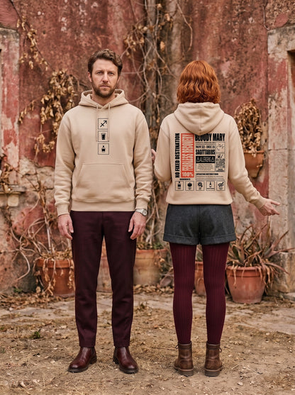 Mr.B Yay Burcu Hoodie · MODIAC · Bloody Mary · Bej · model çekimi 3