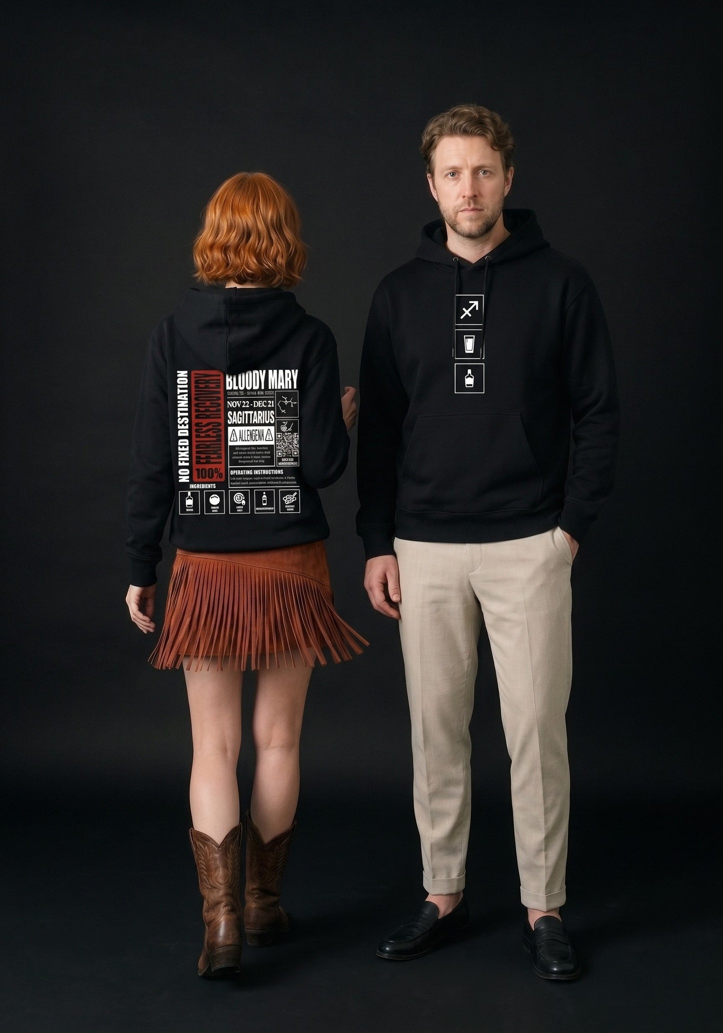 Mr.B Yay Burcu Hoodie · MODIAC · Bloody Mary · Siyah · model çekimi 3