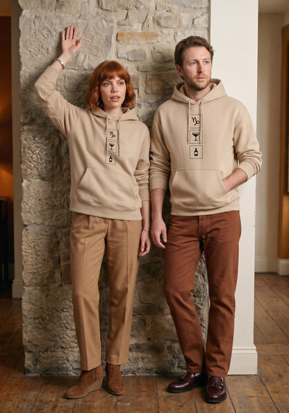 Mr.B Oğlak Burcu Hoodie · MODIAC · Whiskey Sour · Bej · model çekimi 1