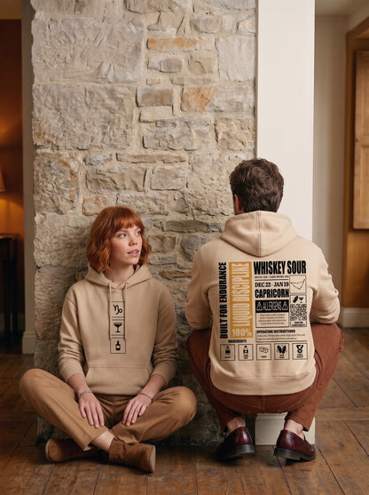 Mr.B Oğlak Burcu Hoodie · MODIAC · Whiskey Sour · Bej · model çekimi 2
