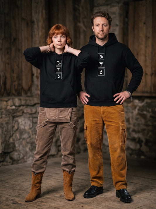 Mr.B Oğlak Burcu Hoodie · MODIAC · Whiskey Sour · Siyah · model çekimi 1