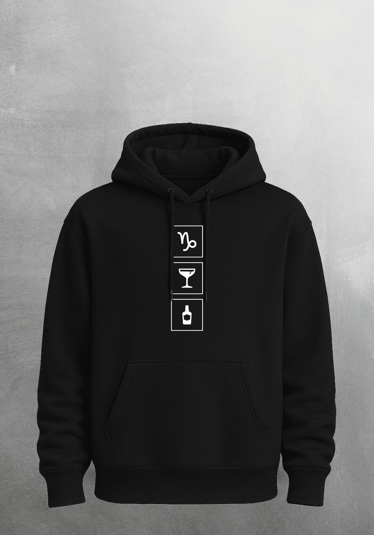 Mr.B Oğlak Burcu Hoodie · MODIAC · Whiskey Sour · Siyah · ön yüz