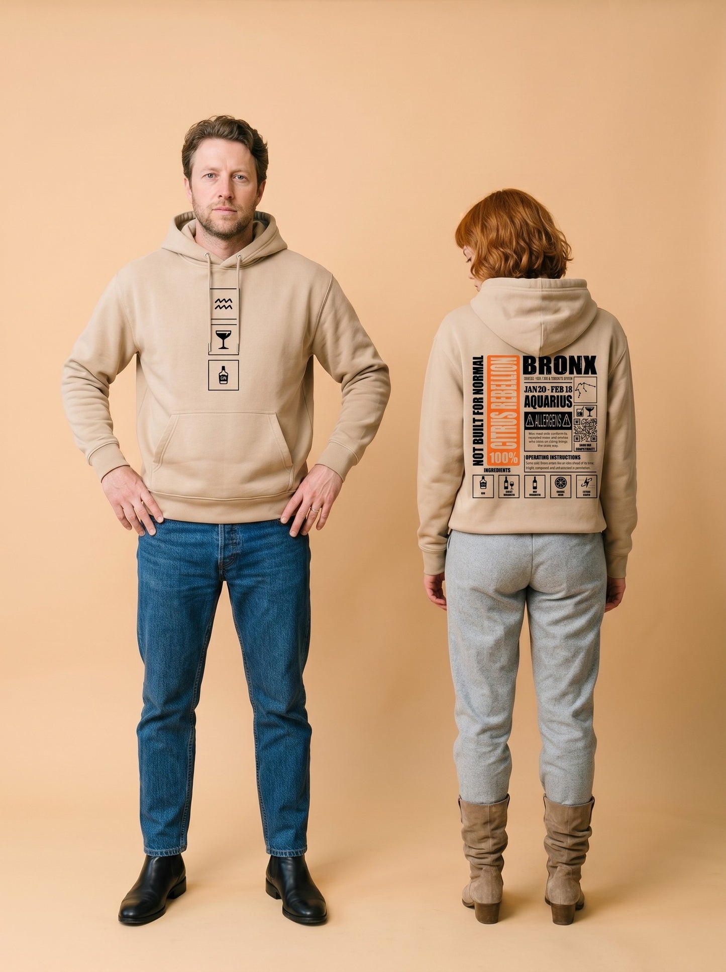 Mr.B Kova Burcu Hoodie · MODIAC · Bronx · Bej · model çekimi 3