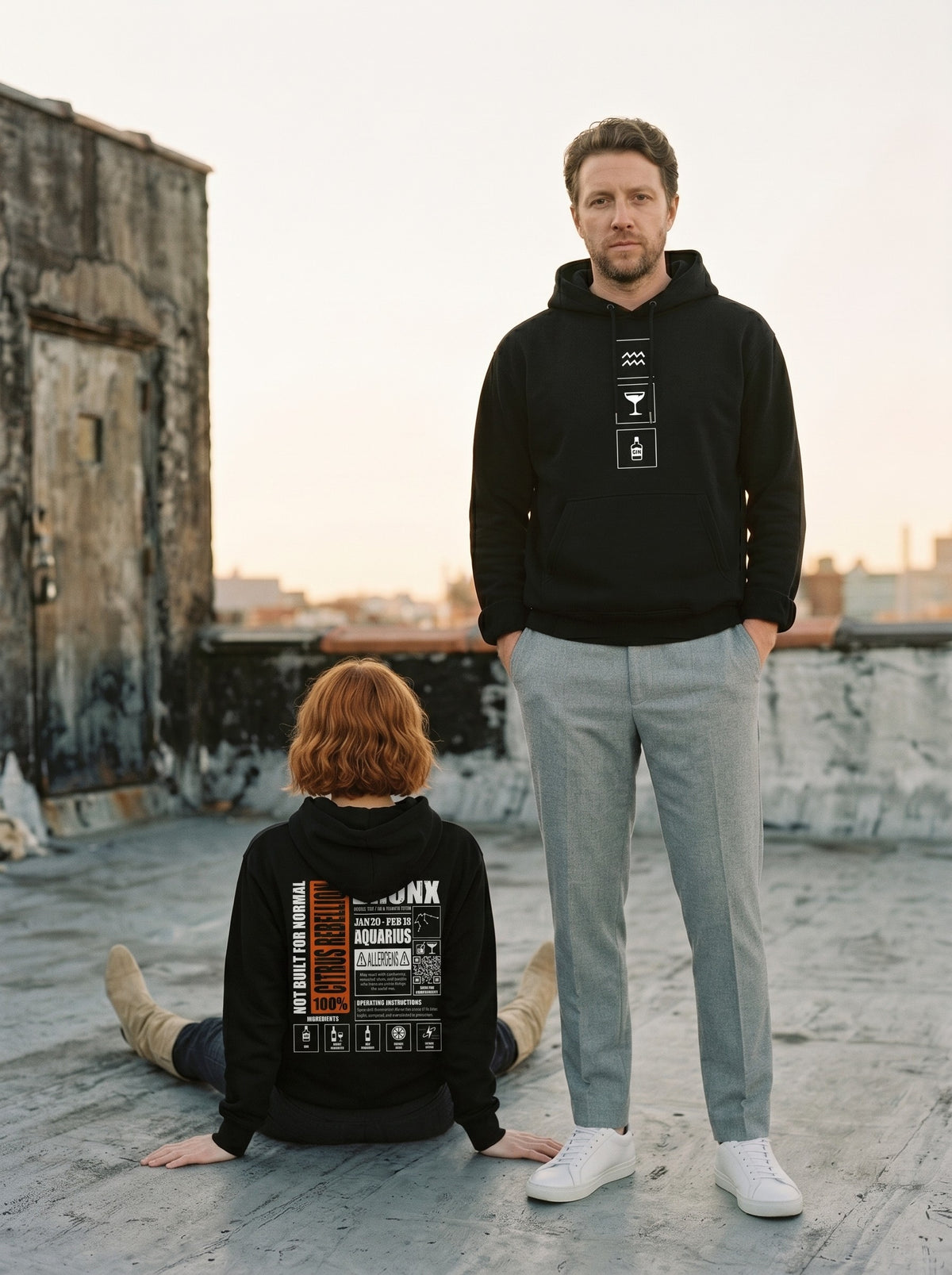 Mr.B Kova Burcu Hoodie · MODIAC · Bronx · Siyah · model çekimi 3