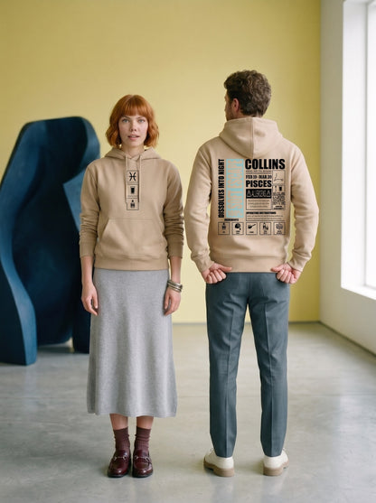 Mr.B Balık Burcu Hoodie · MODIAC · Collins · Bej · model çekimi 2