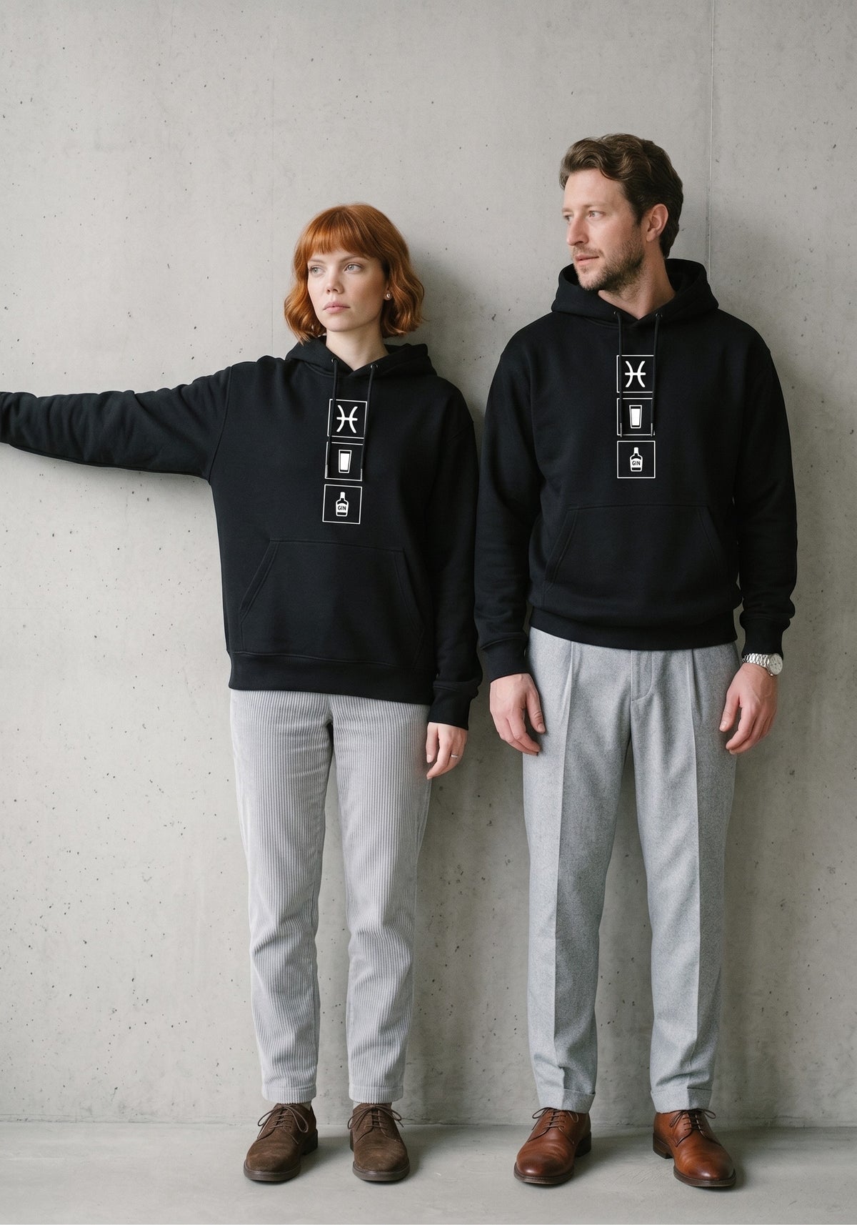 Mr.B Balık Burcu Hoodie · MODIAC · Collins · Siyah · model çekimi 1