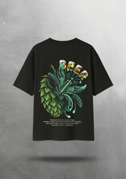 Mr.B Beer — Biomorphism Koleksiyonu · tişört arka yüz — Humulus Lupulus